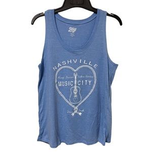 Blue 84 Nashville Music City Guitar Blue Tank